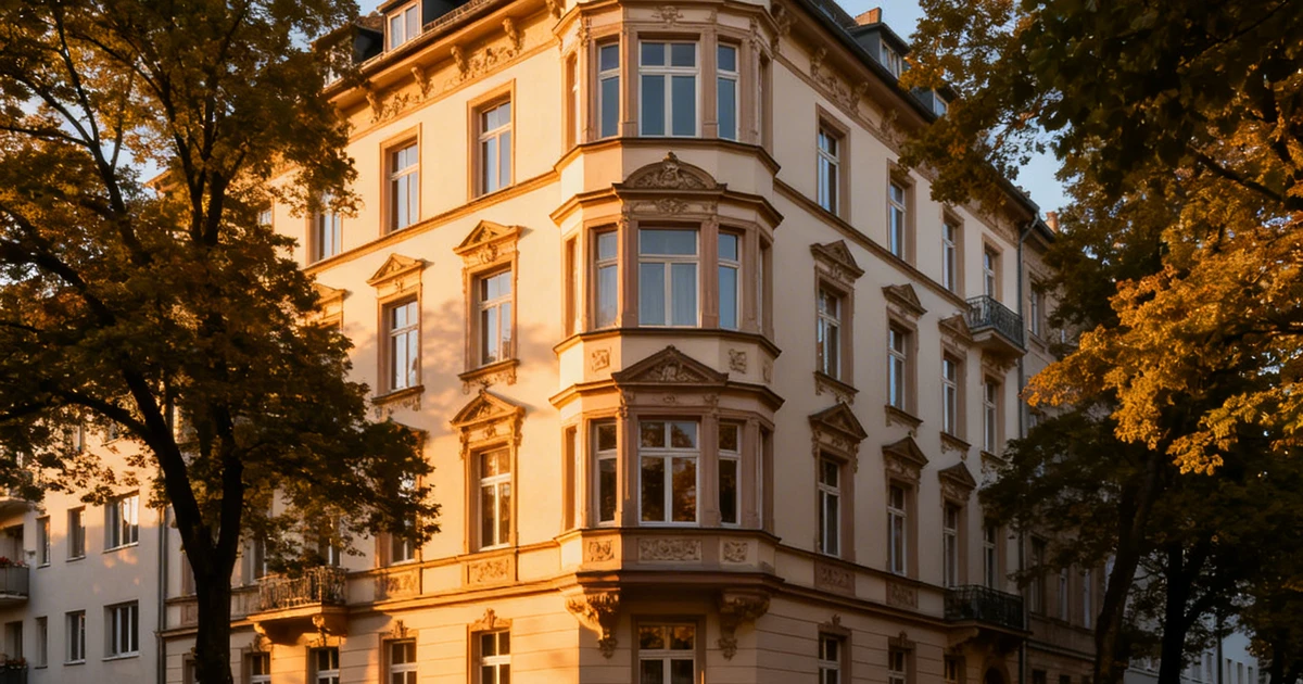 Mehrfamilienhaus in Frankfurt-Bornheim bei Sonnenuntergang &ndash; Ertragswertverfahren Immobilien
